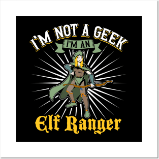 No geek - D20 Roleplay Character - Elf Ranger Posters and Art